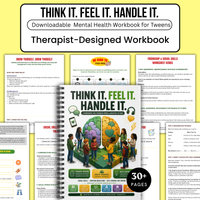 Think It. Feel It. Handle It.™ Tween Mental Health Workbook | Social Emotional Learning Activities | Telehealth Counseling Resource | Digital Download PDF