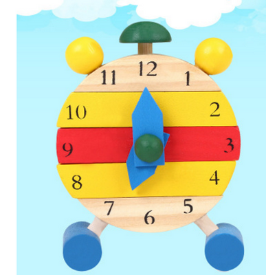 Children's disassembly and assembly alarm clock, small clock, knowing time, preschool education, children's wooden toys